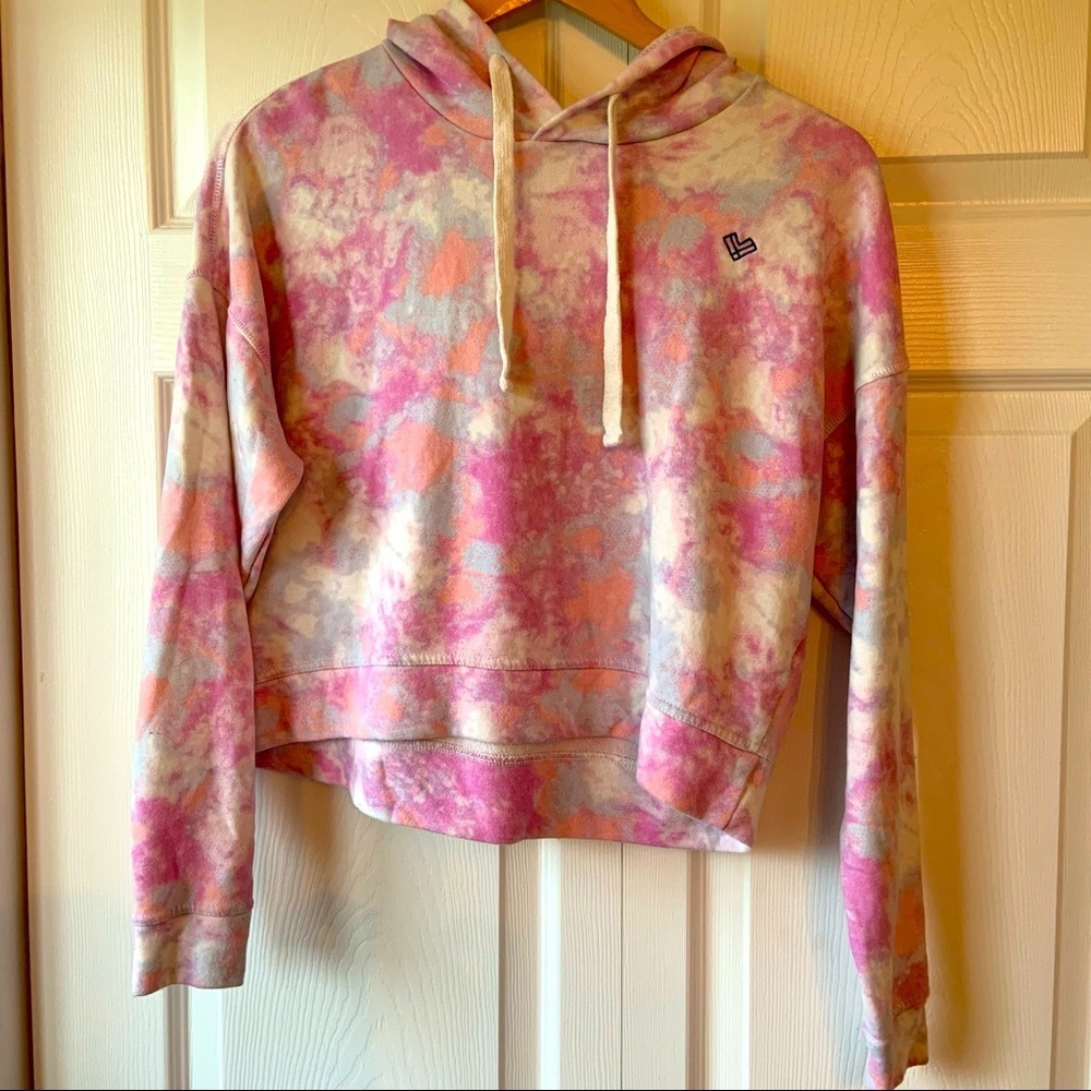 ARDENE tie die crop hoodie sweater size extra small